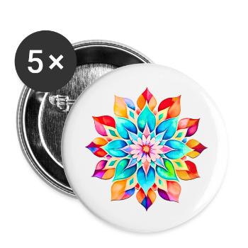 Hippie soul groovy Summer time Good vibes 70s 80s - Buttons small 1''/25 mm (5-pack) - white - Front