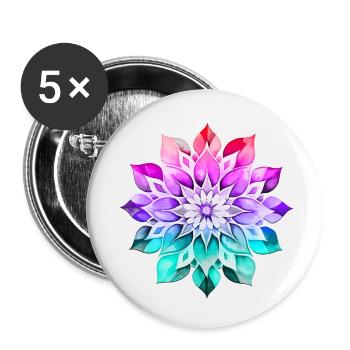 Hippie soul groovy Summer time Good vibes 70s 80s - Buttons small 1''/25 mm (5-pack) - white - Front