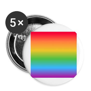 Dégradé de drapeau arc-en-ciel - Lot de 5 petits badges (25 mm) - blanc - Devant