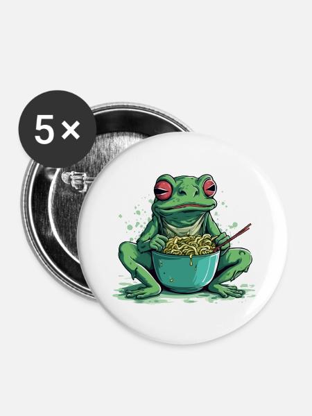 Guigui der Frosch - Buttons klein 25 mm (5er Pack) - Weiß