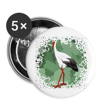 Storch - Buttons klein 25 mm (5er Pack) - Weiß - Vorne
