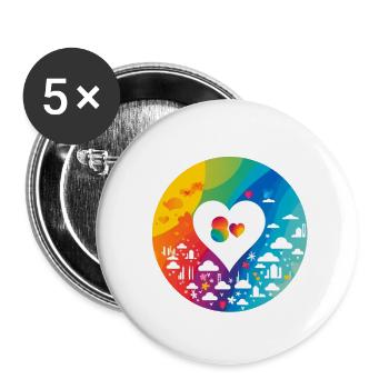 Cloud Liebe - Buttons klein 25 mm (5er Pack) - Weiß - Vorne