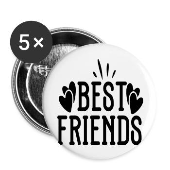 Meilleurs ami - Lot de 5 petits badges (25 mm) - blanc - Devant