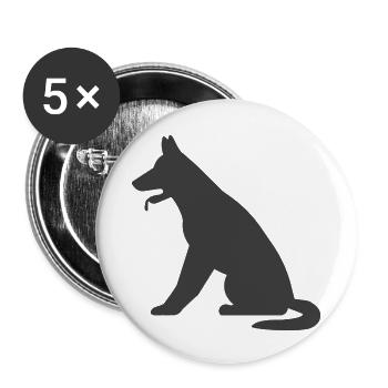 Hund - Buttons klein 25 mm (5er Pack) - Weiß - Vorne