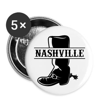 Cowboy Boat Nashville - Lot de 5 petits badges (25 mm) - blanc - Devant