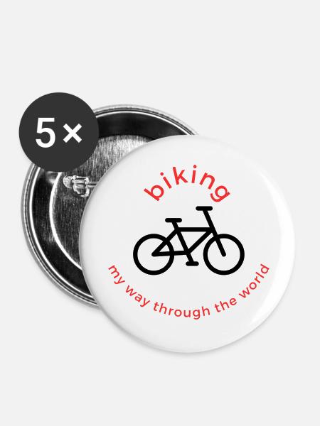 Biking - Buttons klein 25 mm (5er Pack) - Weiß