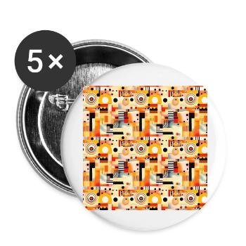 Abstract Seamless Pattern Shapes Lines Modern Art - Buttons small 1''/25 mm (5-pack) - white - Front