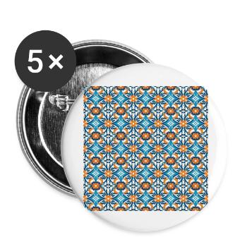 Carreaux Motif Sans Couture Motif Géométrique Art Moderne - Lot de 5 petits badges (25 mm) - blanc - Devant