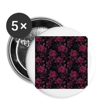 Roses Motif sans couture Belle esthétique élégante - Lot de 5 petits badges (25 mm) - blanc - Devant