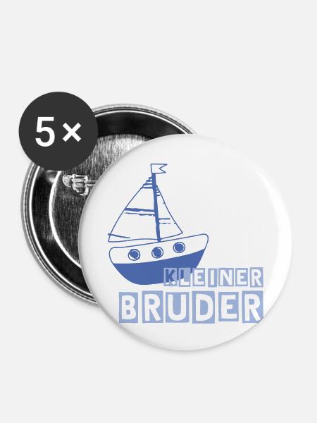 Kleiner Bruder - Buttons klein 25 mm (5er Pack) - Weiß