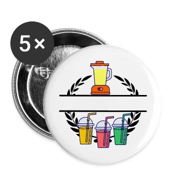 Mixer-Smoothie im Lorbeerkranz - Buttons klein 25 mm (5er Pack) - Weiß - Vorne