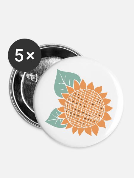 Sommer - Buttons klein 25 mm (5er Pack) - Weiß