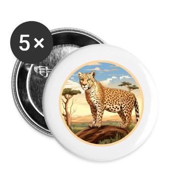 Leopard - Buttons small 1''/25 mm (5-pack) - white - Front