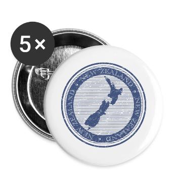 NOUVELLE-ZÉLANDE - Lot de 5 petits badges (25 mm) - blanc - Devant