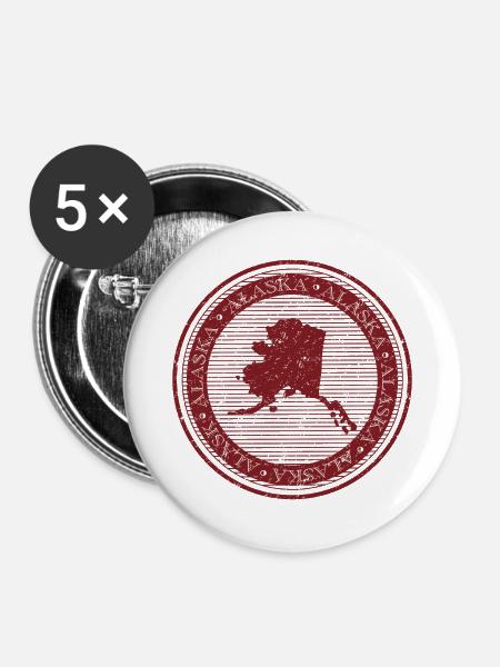 ALASKA - Buttons klein 25 mm (5er Pack) - Weiß
