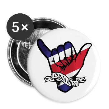 Costa Rica Shaka - Buttons klein 25 mm (5er Pack) - Weiß - Vorne