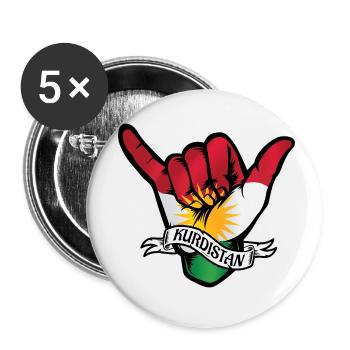 Kurdistan Shaka - Buttons klein 25 mm (5er Pack) - Weiß - Vorne