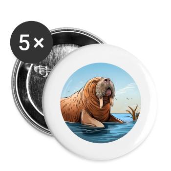 Walrus - Buttons small 1''/25 mm (5-pack) - white - Front