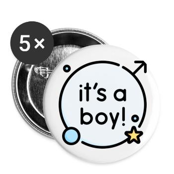 Babyboy - Buttons small 1''/25 mm (5-pack) - white - Front