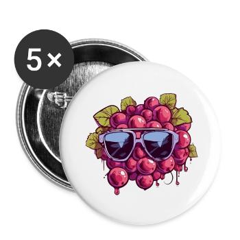 Bunch of Maria grapes - Buttons small 1''/25 mm (5-pack) - white - Front