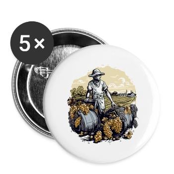 The old-fashioned harvest - Buttons small 1''/25 mm (5-pack) - white - Front
