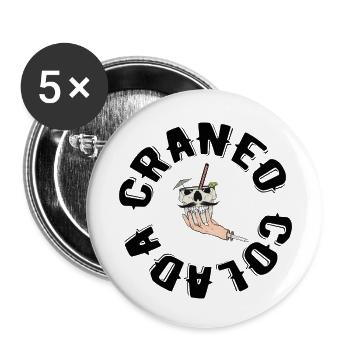 MOULAGE DU CRÂNE - Lot de 5 petits badges (25 mm) - blanc - Devant
