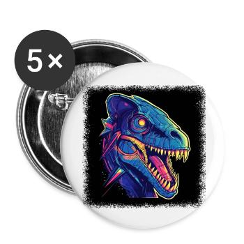 funny quote t-rex rex green dinosaurus chrome dino - Buttons klein 25 mm (5er Pack) - Weiß - Vorne