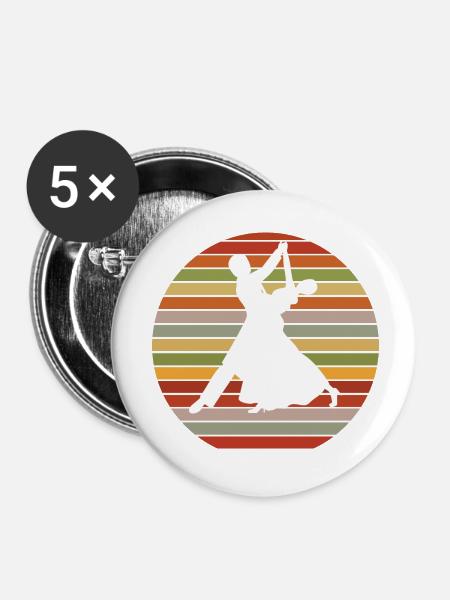 Dancing Dance Music - Buttons klein 25 mm (5er Pack) - Weiß