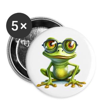 Les grenouilles n’ont pas vraiment besoin de lunettes - Lot de 5 petits badges (25 mm) - blanc - Devant