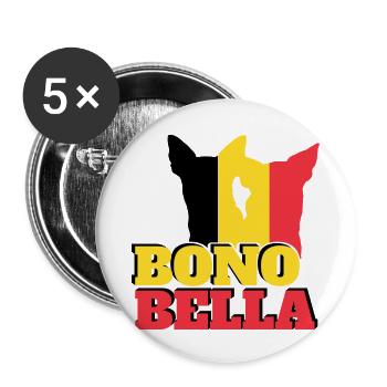 Bono Bella Merch Belgique - Lot de 5 petits badges (25 mm) - blanc - Devant