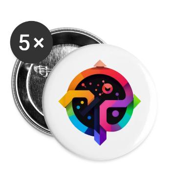 LGBTQAI+ Contour Diversity - Buttons small 1''/25 mm (5-pack) - white - Front