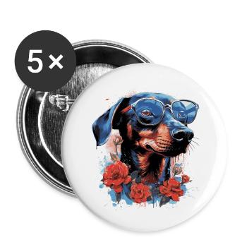 Rosendackel - Buttons klein 25 mm (5er Pack) - Weiß - Vorne