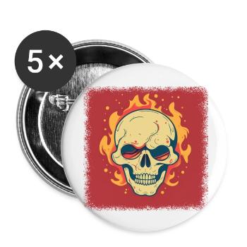 Présentez le tableau Fuck You Broken Heart blagues squelettiques - Lot de 5 petits badges (25 mm) - blanc - Devant