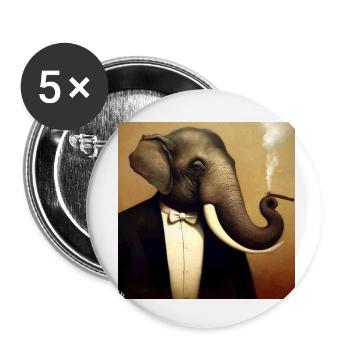 renaissance elephant - Buttons klein 25 mm (5er Pack) - Weiß - Vorne