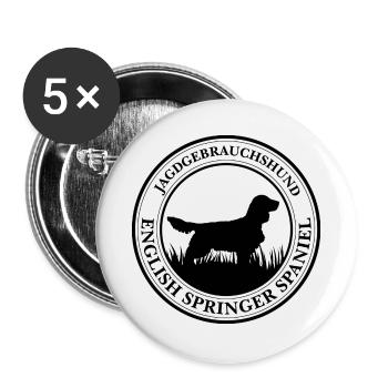 English Springer Spaniel Jagdgebrauchshund Hunde - Buttons klein 25 mm (5er Pack) - Weiß - Vorne