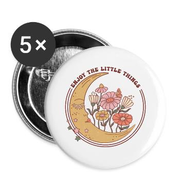 ENJOY THE LITTLE THINGS - Buttons small 1''/25 mm (5-pack) - white - Front