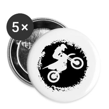 Le plaisir de la moto - Lot de 5 petits badges (25 mm) - blanc - Devant