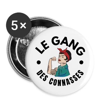 copine, meilleures copines, bande de filles - Lot de 5 petits badges (25 mm) - blanc - Devant