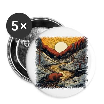 cyclisme dictons papa fille t-shirts baver dabar - Lot de 5 petits badges (25 mm) - blanc - Devant