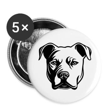 Pitbull - Buttons small 1''/25 mm (5-pack) - white - Front