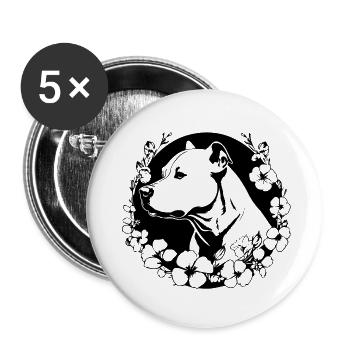 Pitbull - Buttons small 1''/25 mm (5-pack) - white - Front