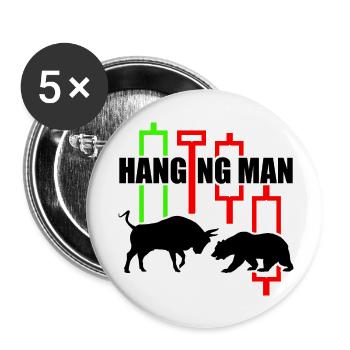 Trading Shirt Hanging Man R6Z - Buttons small 1''/25 mm (5-pack) - white - Front