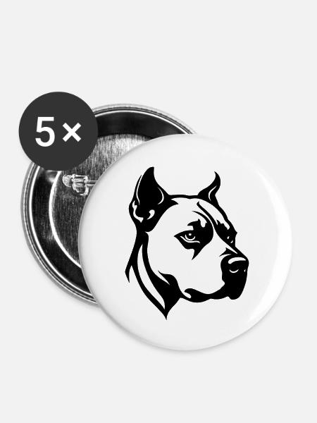 Pitbull - Buttons klein 25 mm (5er Pack) - Weiß