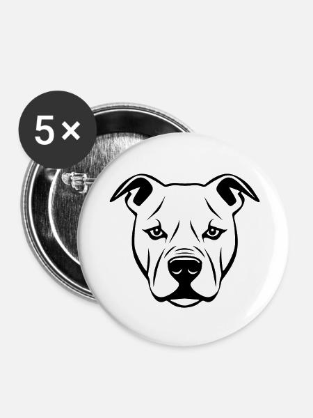 Pitbull - Buttons klein 25 mm (5er Pack) - Weiß