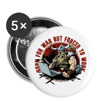 Viking admin with lettering - Buttons small 1''/25 mm (5-pack) - white - Front