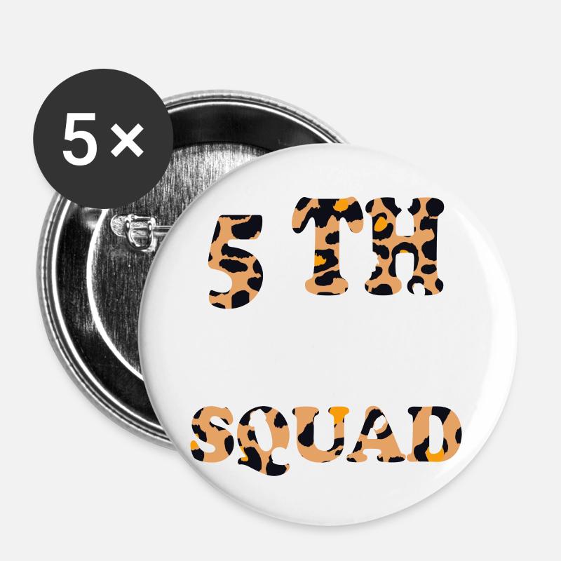 5th Grade Teacher Gifts For Teachers - Buttons small 1''/25 mm (5-pack) - white