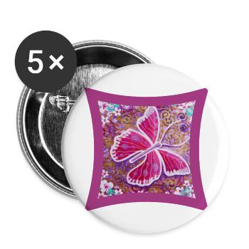 Butterfly of Lightness - Sonja Ariel - Buttons small 1''/25 mm (5-pack) - white - Front