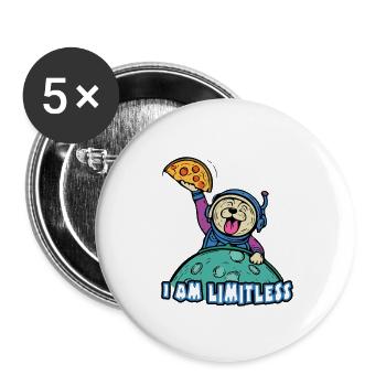 Astronaut orders pizza at Pizzeria - Buttons small 1''/25 mm (5-pack) - white - Front