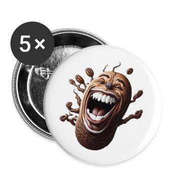 Lucky coffee bean - Buttons small 1''/25 mm (5-pack) - white - Front