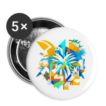 Abstract Summer - Buttons klein 25 mm (5er Pack) - Weiß - Vorne